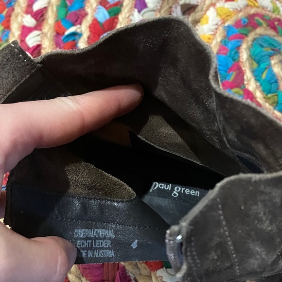 Paul Green Olive army green suede leather Ankle Boots - Picture 6 of 6